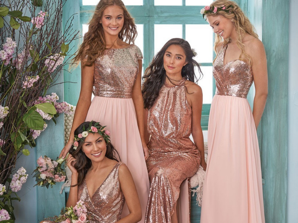 2 Stylish Rose Gold Bridesmaid Dresses from the Latest Collection of SposaDresses