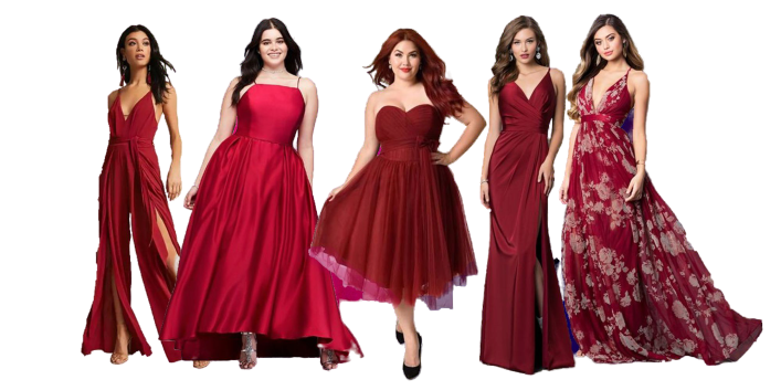 3 Flattering Burgundy Prom Dresses from the All-New Collection of SposaDresses