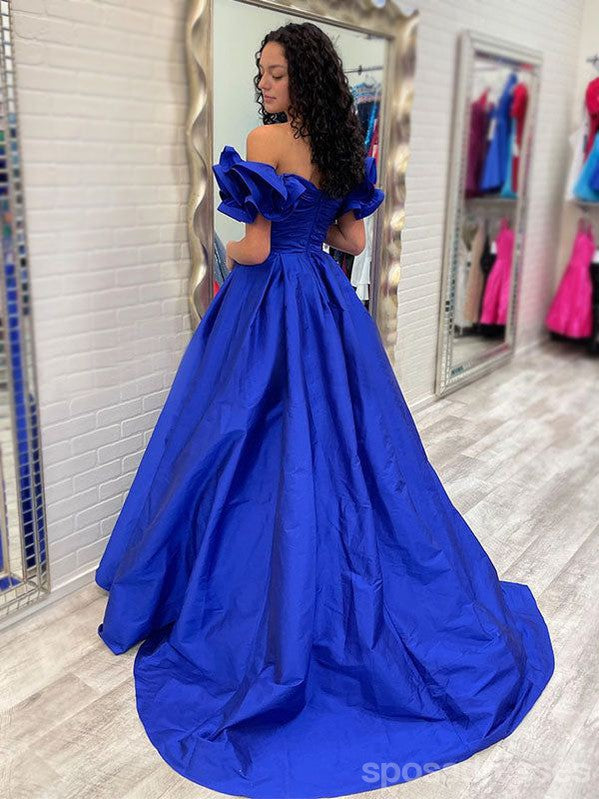 Gorgeous Blue A-line Off Shoulder Sweetheart Maxi Long Party Prom Dresses,Evening Dress,13510
