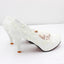 Lace High Heel Wedding Shoes White Bridal Shoes Low Heel Bridesmaid Shoes