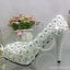 Women's Wedding Shoes Decorative Lace Floral Wedding Heels Bridal Shoes, H94