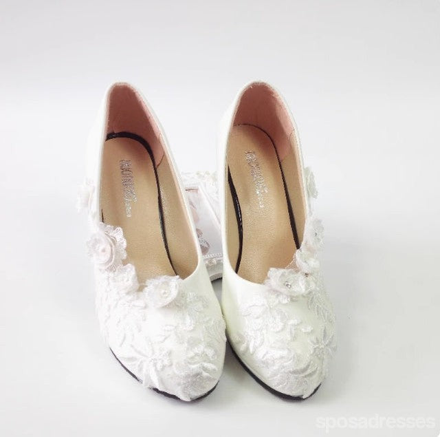 Women's Wedding Shoes Decorative Heel Wedding Heels Bridal Shoes With Beading