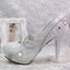 Women's Wedding Shoes Decorative Heel Wedding Heels Bridal Shoes With Beading