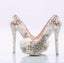 Women's Wedding Shoes Decorative Heel Wedding Heels Bridal Shoes With Beading