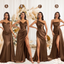 Mismatched Brown Mermaid Maxi Long Bridesmaid Dresses,Party Dress, WG1883