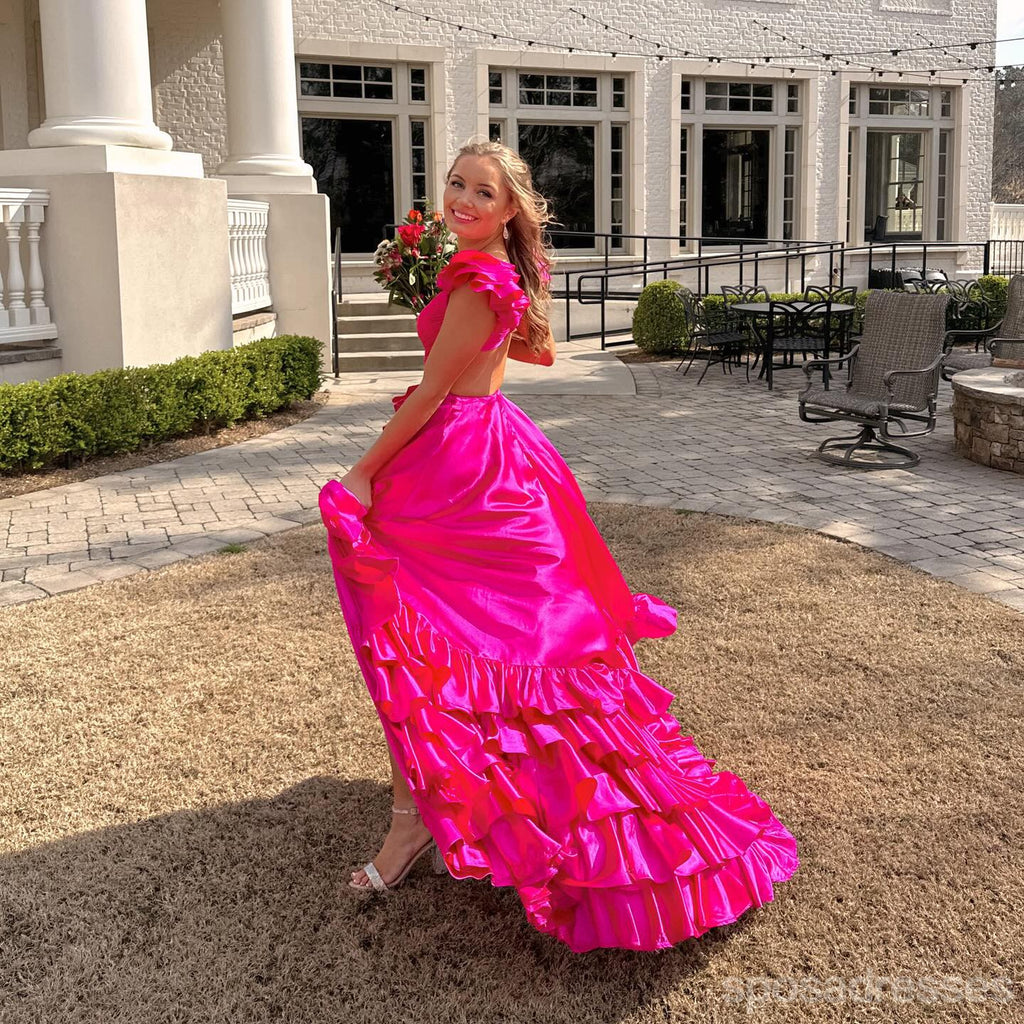 Gorgeous Hot Pink A-line Maxi Long Party Prom Dresses Ideas,Evening Gowns,13657