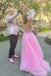 Cute Pink A-line Off Shoulder Maxi Long Party Prom Dresses,Evening Gowns,13553