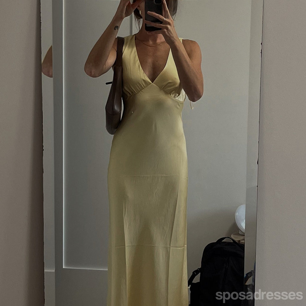 Sexy Yellow Mermaid V-neck Long Party Prom Dresses Ideas,Evening Gowns,13779