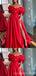 Gorgeous Red A-line Off Shoulder Maxi Long Party Prom Dresses,Evening Dress,13516