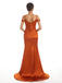 Mismatched Burnt Orange Mermaid High Slit Cheap Long Bridesmaid Dresses,WG1347