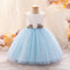 Sweet Blue A-line Long Flower Girl Dresses, Cute Junior Girl Dresses, FG0199