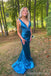 Sexy Blue Mermaid V-neck Long Party Prom Dresses Ideas,Evening Gowns,13753