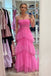 Popular Pink A-line Spaghetti Straps Long Party Prom Dresses,Evening Dress,13371