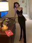 Sexy Black Mermaid Spaghetti Straps Long Party Prom Dresses Ideas,Evening Gowns,13903