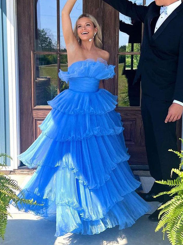 Gorgeous Blue A-line Long Party Prom Dresses Ideas,Evening Gowns,13888