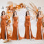 Unique Mismatched Burnt Orange Mermaid Cheap Bridesmaid Dresses Online, WG933