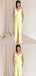 Sexy Yellow Mermaid V-neck Long Party Prom Dresses Ideas,Evening Gowns,13838