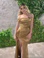 Sexy Gold Mermaid Off Shoulder Maxi Long Party Prom Dresses Ideas,Evening Gowns,13636