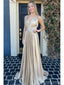 Shiny A-line V-neck Long Party Prom Dresses Ideas,Evening Gowns,13740