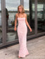 Pretty Pink Mermaid Spaghetti Straps Long Party Prom Dresses Ideas,Evening Gowns,13726