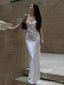 Simple White Sheath Spaghetti Straps Long Party Prom Dresses Ideas,Evening Gowns,13716