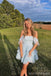 Cute Light Blue A-line Off Shoulder Mini Short Prom Homecoming Dresses,CM982