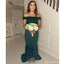Sexy Green Mermaid Off Shoulder Cheap Maxi Long Bridesmaid Dresses,WG1711
