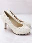 New Arrival Women's Wedding Shoes Decorative Lace Wedding Heels Bridal Shoes, H98