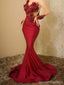 Sexy Red Mermaid Long Sleeves Maxi Long Party Prom Dresses Online,13336