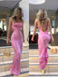 Sexy Pink Sheath Spaghetti Straps Maxi Long Party Prom Dresses,Evening Dress,13481