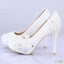 Lace Pearls Women Wedding Bridal Shoes With Pointed Toes, S019