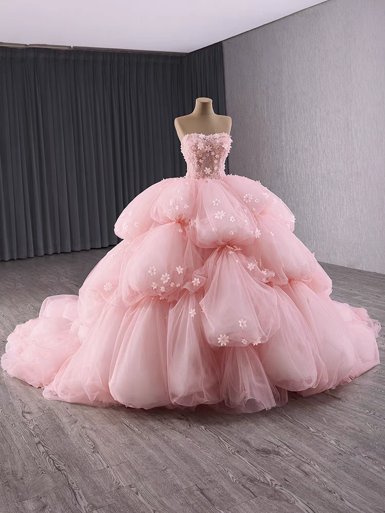 Gorgeous Pink A-line Sweetheart Long Party Prom Dresses Ideas,Evening Gowns,13705