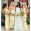 Simple Yellow Sheath Spaghetti Straps Maxi Long Bridesmaid Dresses For Wedding Party,WG1829