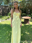 Pretty Light Yellow Long Party Prom Dresses Ideas,Evening Gowns,13668