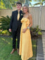 Pretty Yellow A-line Long Party Prom Dresses Ideas,Evening Gowns,13866