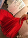 Luxurious Spaghetti Straps Bright Red A-line Long Evening Prom Dresses, 17614