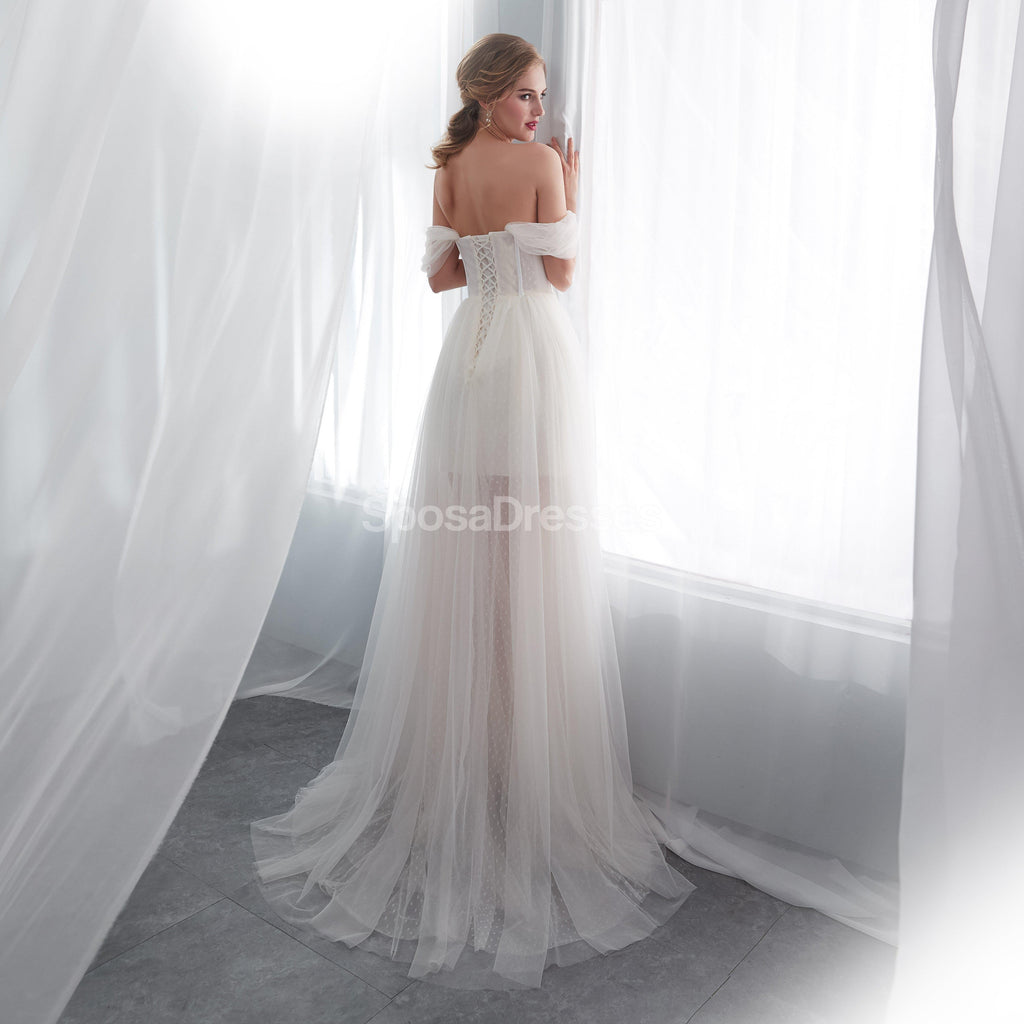 Sweetheart Off Shoulder Simple A-line Cheap Wedding Dresses Online, Cheap Bridal Dresses, WD576