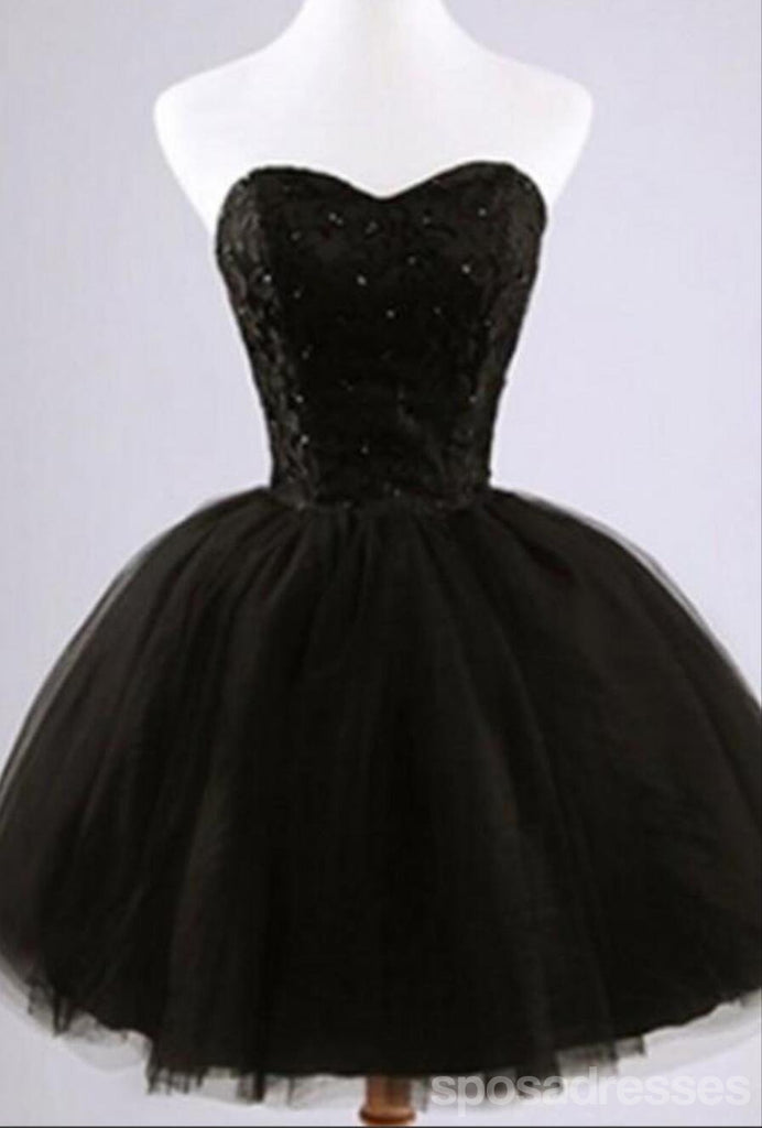 Formale Spitze kleines Schwarzes Kleid, kurze Heimkehr prom dresses, CM0024