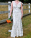 Spitze Meerjungfrau V-Ausschnitt Billige Brautkleider Online, Günstige Brautkleider, WD520
