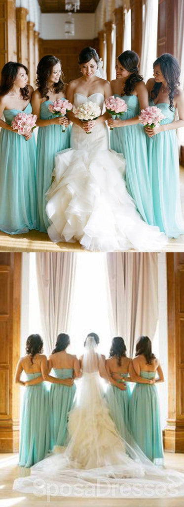 Simple Classic Sweet Heart High Waist Line Floor-Length Bridesmaid Dresses, WG107