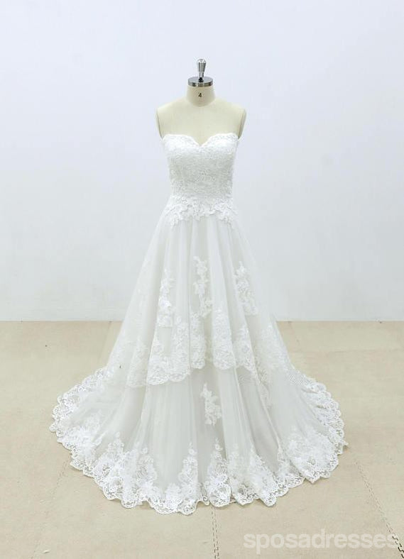 Affordable Sweetheart Lace A-line Unique Wedding Dresses Online, WD392