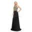Black Chiffon Gold Lace Beaded Evening Prom Dresses, Evening Party Prom Dresses, 12053