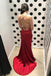 Sexy Red Backless Straight Neck Meerjungfrau lange Abend Prom Kleider, 17695