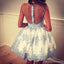 Blue Lace Sexy See Through Back Short Homecoming Prom Dresses, Affordable Short Party Prom Sweet 16 Dresses, Perfect Homecoming Cocktail Dresses, CM368
