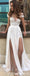 Vestidos de boda baratos de encargo baratos de la playa de la hendidura atractiva de la manga corta, WD316