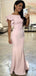 Beliebte hellrosa billige Meerjungfrau lange Brautjungfernkleider online, WG550