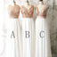 Mismatched Different Styles Sequin Chiffon Sleeveless Long Bridesmaid Dresses,WG17