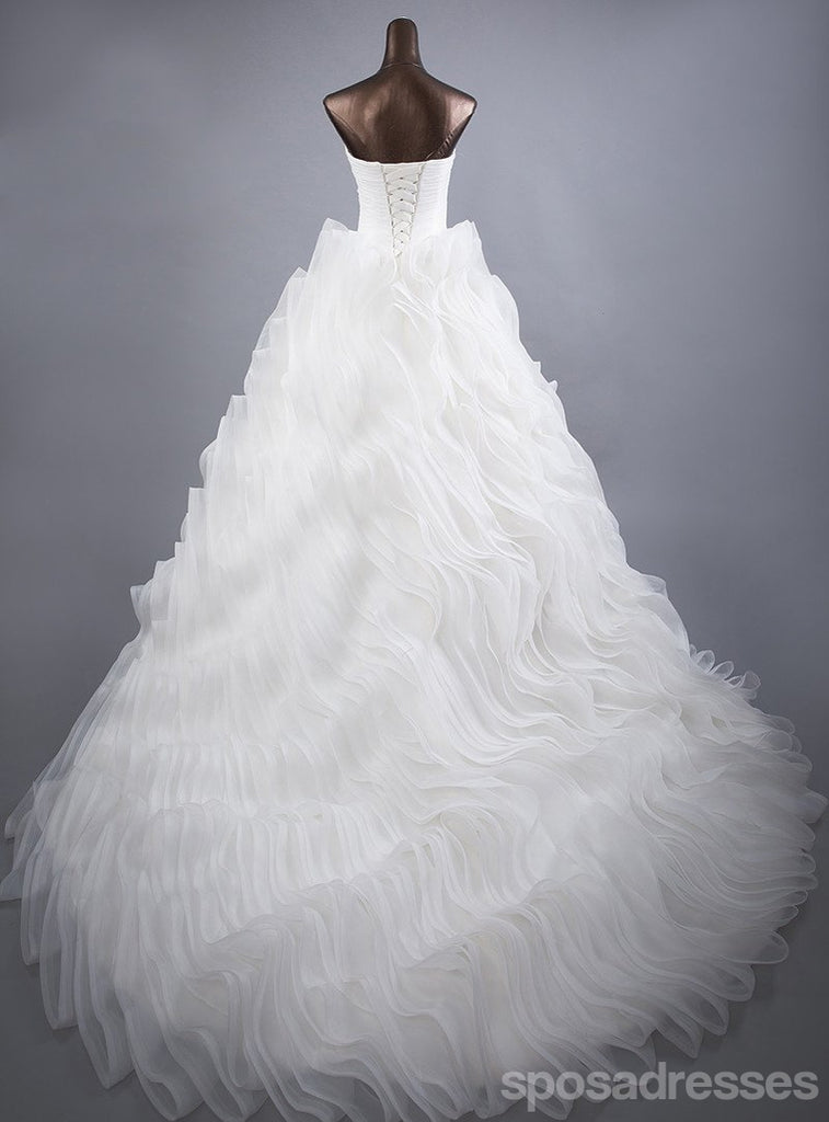 Luxurious Organza Ball Gown A line Wedding Bridal Dresses, Custom Made Wedding Dresses, Affordable Wedding Bridal Gowns, WD254