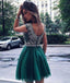Custom Cute Green Beaded Κοντά Homecoming φορέματα, CM532
