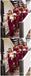Σπαγγέτι ιμάντες πλαϊνή σχισμή Maroon γοργόνα φτηνά μακρά φθηνά φορέματα παράνυμφων σε απευθείας σύνδεση, WG650